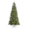 Glitzhome® 7.5ft Pre-Lit Green Slim Fir Artificial Christmas Tree, Multicolor LED Lights
